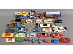 A quantity of vintage playworn mixed diecast toy v