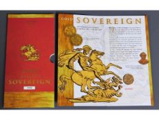 A cased 2000 gold sovereign