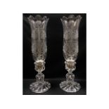 A pair of French Baccarat crystal candle holders w