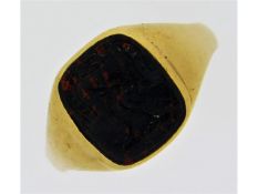 An antique yellow metal seal ring, electronically