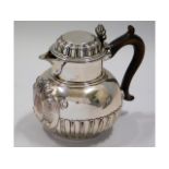 A small late Victorian London silver tea pot by Ch