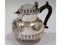 A small late Victorian London silver tea pot by Ch