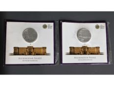 A pair of 2015 Royal Mint £100 Britannia silver Bu