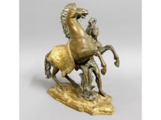 A c.1900 bronze with gilding, Marley horse, 9.75in