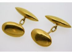 A pair of 18ct gold gents cufflinks with box, 8.9g