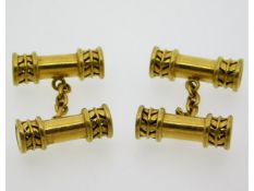 A pair of antique 18ct gold gents cuff links by Pa