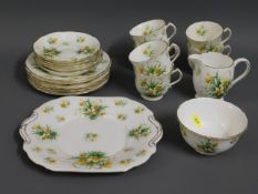 A quantity of Hammersley daffodil tea wares, 21 pi