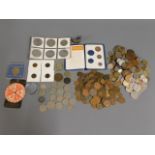 A quantity of mixed coins, crowns & foreign holida