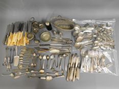 A large quantity of mostly silver plated cutlery &