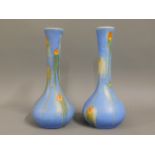 A pair of Belgian studio pottery vases, 9.5in tall