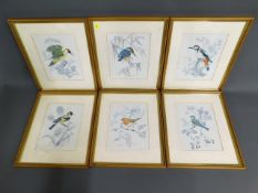 Six framed Dick Twinney prints, hand signed in pen
