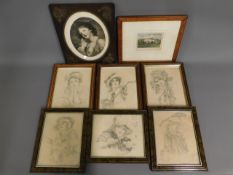 A selection of early 20thC. pencil sketches by D.