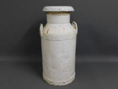 A painted Lostwithiel milk churn, 28.25in tall