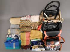 A quantity of ladies hand bags including Radley & scarves