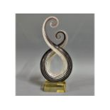 A stylised glass sculpture, 9.5in high