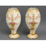 A pair of c.1912 Crown Devon "Etna" pattern vases
