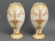 A pair of c.1912 Crown Devon "Etna" pattern vases