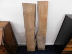 Two elm planks, largest approx. 50in x 9in