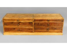 A wooden tool/collectors chest 28.5in long x 8.75i