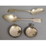 Two Georgian silver spoons, later inscribed twinne