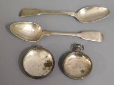 Two Georgian silver spoons, later inscribed twinne