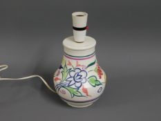 A vintage Poole pottery lamp base, 10in tall inclu