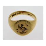 A 9ct gold Victorian signet ring by Henry Griffith