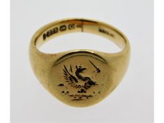 A 9ct gold Victorian signet ring by Henry Griffith