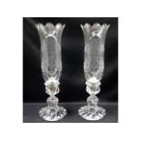 A pair of French Baccarat crystal candle holders w