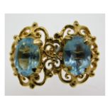 A pair of 9ct gold earrings set with topaz, 1.6g,