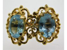 A pair of 9ct gold earrings set with topaz, 1.6g,