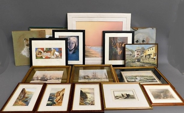A quantity of prints & paintings, approx. 42 total