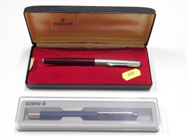 A Parker fountain pen twinned with a Parker biro t