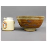 A Bernard Leach style St. Ives pottery bowl with a