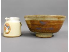 A Bernard Leach style St. Ives pottery bowl with a