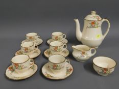 A 15 piece Alfred Meakin coffee set with floral de