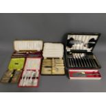 A cased 1950's fish knife set & other boxed plated