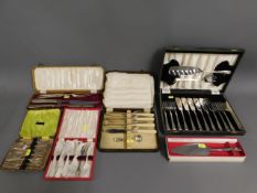 A cased 1950's fish knife set & other boxed plated