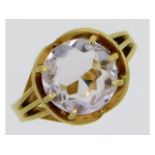 A 9ct gold ring set with amethyst, size N/O, 3.4g