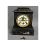 An Ansonia clock company slate mantel clock