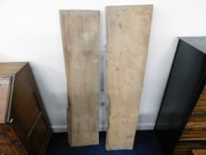 Two elm planks, largest approx. 51in x 11.5in