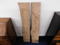 Two elm planks, largest approx. 51.5in x 8in