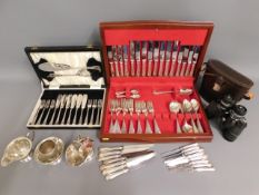 A Mappin & Webb canteen of cutlery, other plated w