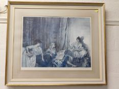 A William Russell Flint signed print, image size 2