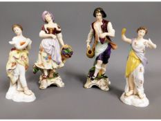 Two Volkstadt German porcelain figures, 6.25in tal