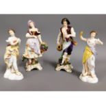 Two Volkstadt German porcelain figures, 6.25in tal