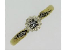 A 9ct gold ring set with diamond, 2.99g, size R