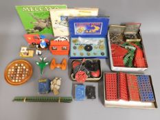 A small solitaire set twinned with Meccano & other