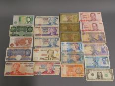 A quantity of mixed bank notes including UK, Turki