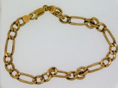 A 9ct gold bracelet, 7.5in long, 3.5g